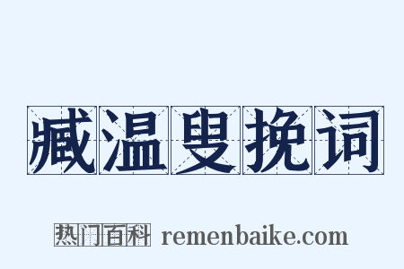臧温叟挽词是什么意思的图片